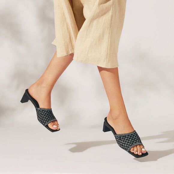 VIVAIA Square-Toe Block‎ Heel Slide (Juliet) EU41